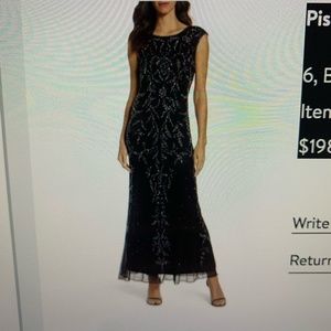 Pisarro Nights Floral Motif Embellished Gown/Dress